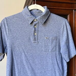 Vineyard Vines Heathered Blue Kids Polo Shirt boys large 16